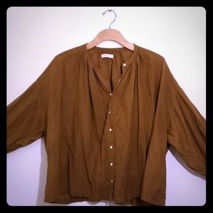 DÔEN Jane blouse Mustard/Tabacoo color size MEDIUM